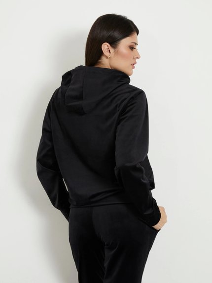 Módní Couture mikina s kapucí, Černá barva, 2024