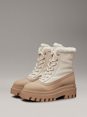 Flatform Lace biker obuv – Calvin Klein Jeans, Béžová, Hnědá barva Ženy