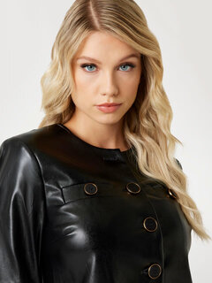 Luxusní Fergie Cropped bunda, Černá barva, 40, 42