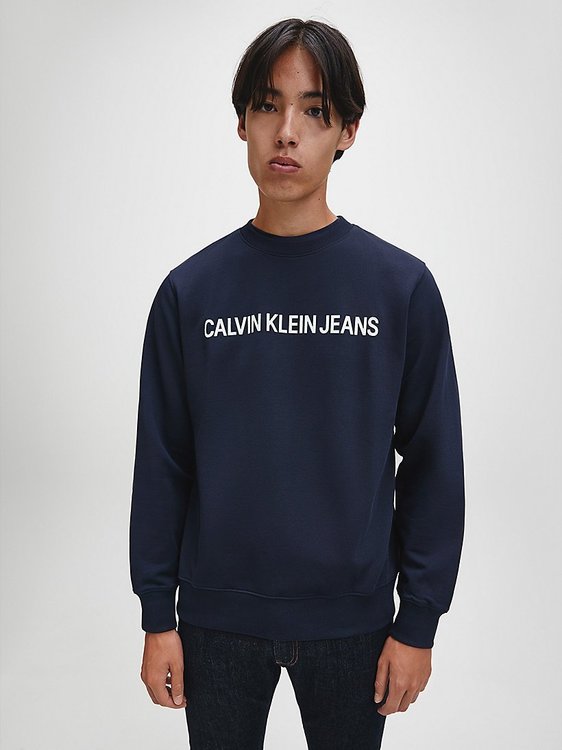 Calvin Klein Jeans – Mikina - Core Institutional Logo S, Modrá barva