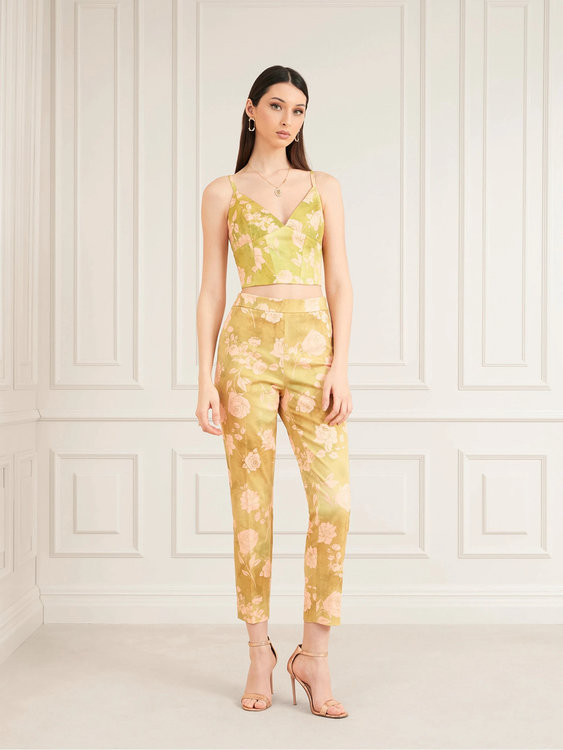 Módní Rose Romance top, Zelená barva, 2022