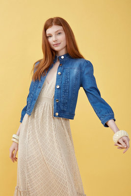 Nenette – Stefy denim bunda, Modrá barva