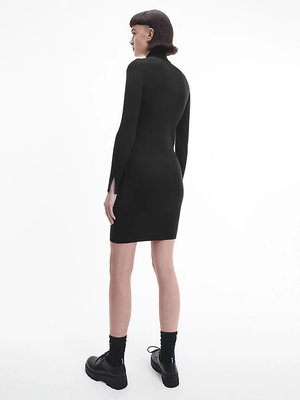 Rolákové šaty Černá barva Ženy