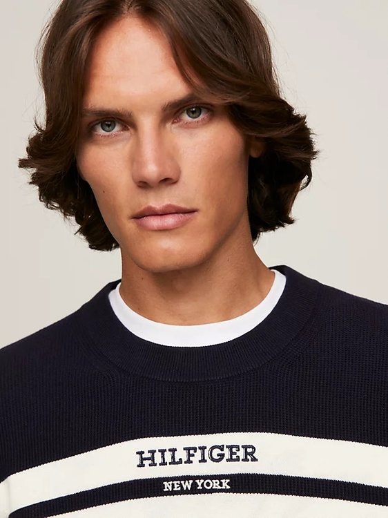 Luxusní Colorblock Graphic svetr, Krémová, Modrá barva, S, L, XL, XXL