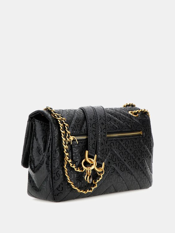 GUESS – Jania Convertible crossbody, Černá barva