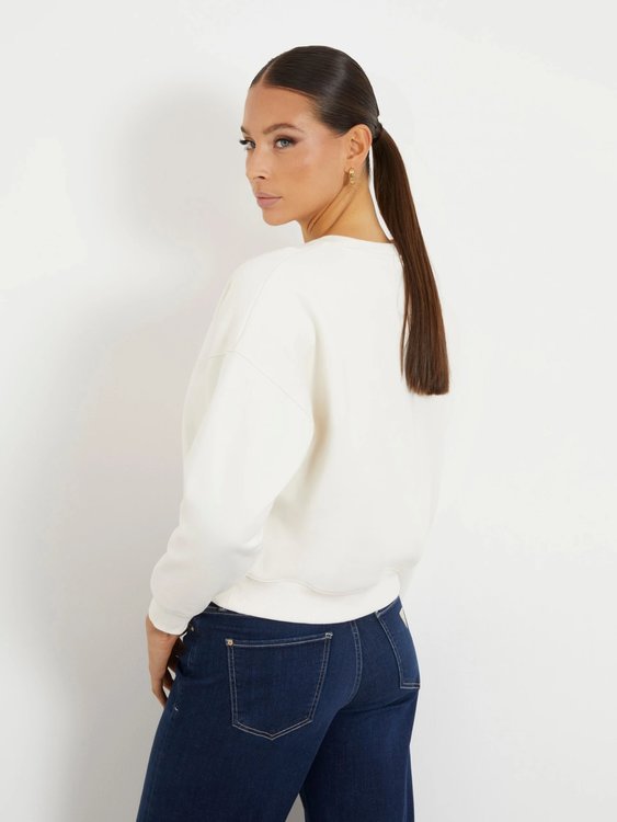 Pony Hair mikina – GUESS, Béžová, Krémová barva Ženy