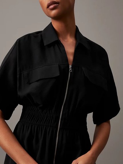 Módní Viscose Day šaty, Černá barva, 2024