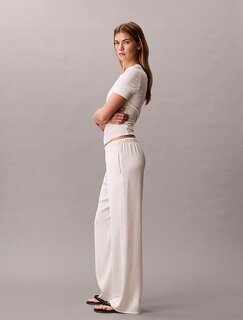 Hammered saténové kalhoty Béžová barva Ženy