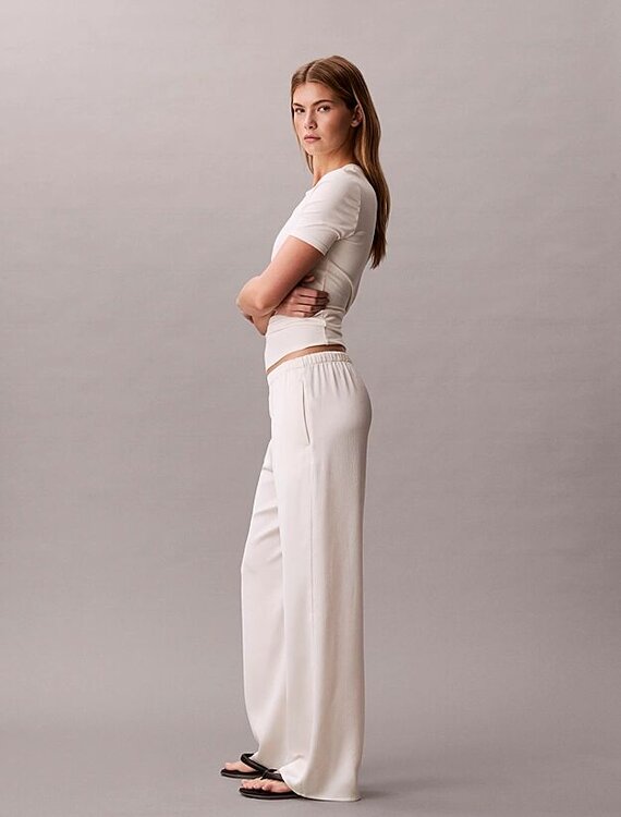 Hammered saténové kalhoty Béžová barva Ženy