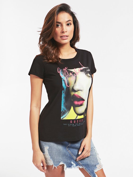 Guess – Andreana triko, Černá, Multi barva