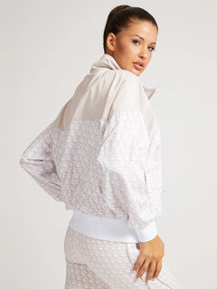 Guess, Bílá, Krémová barva Clare sportovní bunda