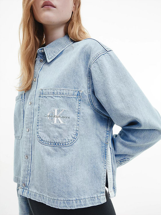 Cropped košile Modrá barva Ženy