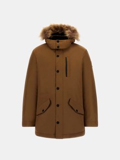 GUESS, Hnědá barva Real Down péřová bunda