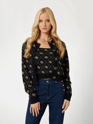 GUESS – Sarah 4G svetr propínací, Černá barva