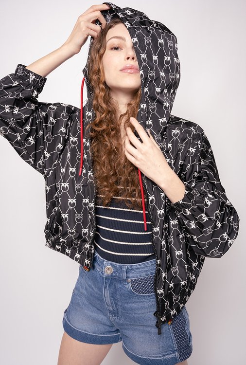 Pinko, Černá barva Monogram lehká bunda