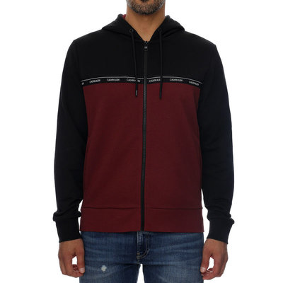 Logo stripe mikina – Calvin Klein, Bordó, Černá barva Muži