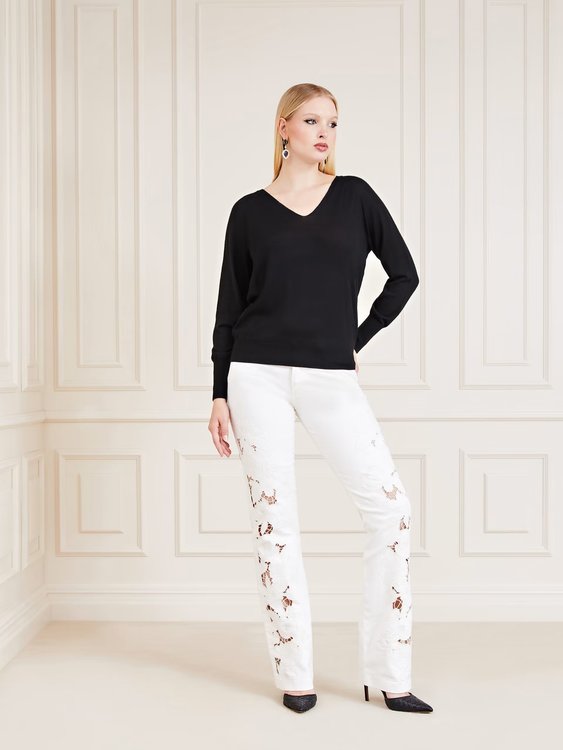 Módní Amelie svetr, Černá barva, 2022