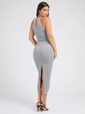 Luxusní Ramona šaty, Šedá, Stříbrná barva, S