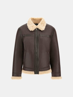 Aviator Shearling bunda Hnědá barva Muži