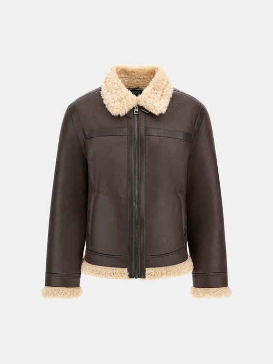 Aviator Shearling bunda Hnědá barva Muži