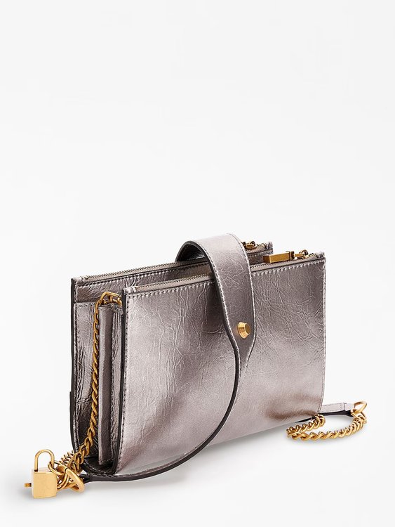 Amantea crossbody – GUESS, Šedá, Stříbrná barva Ženy