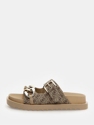 Fatema pantofle – GUESS, Hnědá barva Ženy