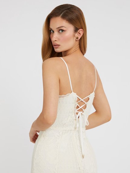 Módní Kellie šaty, Bílá barva, 2023