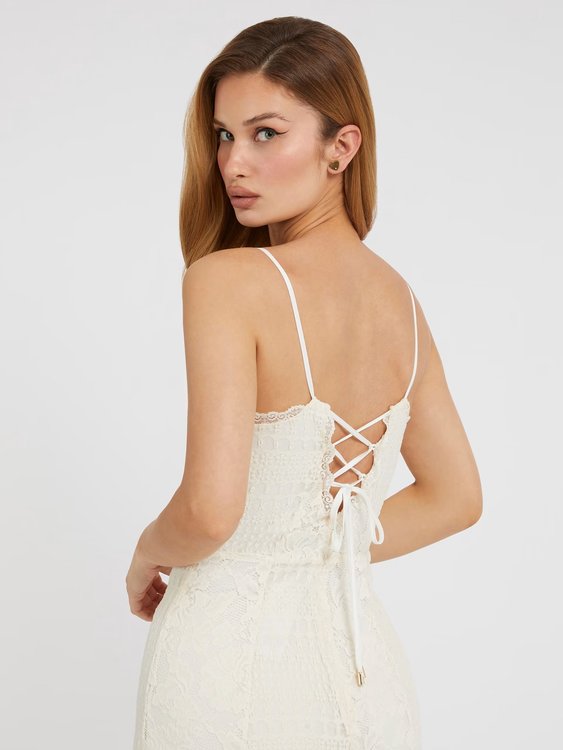 Módní Kellie šaty, Bílá barva, 2023