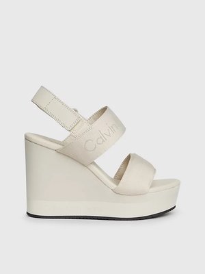 Calvin Klein Jeans – Wedge sandály, Béžová, Krémová barva