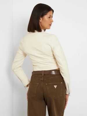 ANITA PU MOTO BUNDA PU – GUESS, Krémová barva Ženy