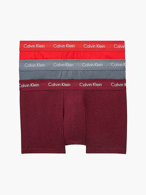 Boxerky 3ks – Calvin Klein Underwear, Bordó, Červená, Šedá barva Muži