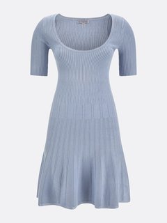 Módní Scoop šaty, Modrá barva, 2022 1