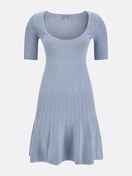 Módní Scoop šaty, Modrá barva, 2022 1