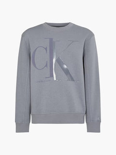 Calvin Klein Jeans, Šedá barva Relaxed logo mikina