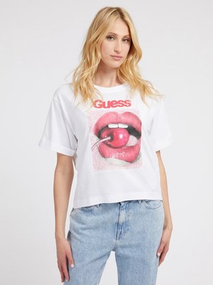 GUESS – Cherry triko, Bílá barva