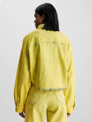 Oversized Crop Round košile – Calvin Klein Jeans, Žlutá barva Ženy