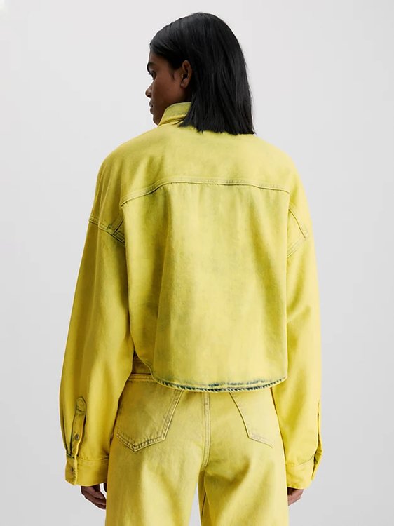 Oversized Crop Round košile – Calvin Klein Jeans, Žlutá barva Ženy