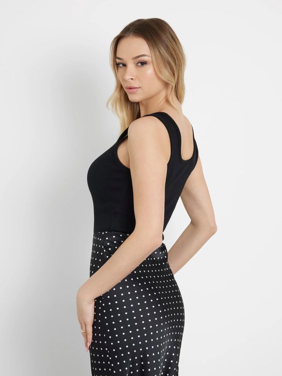 Guess Ribbed Knit tílko – GUESS, Černá barva Ženy
