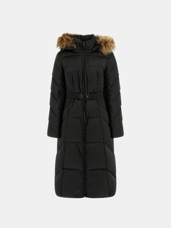 New Olga Long bunda peří Černá barva Ženy