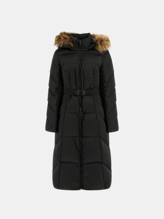 New Olga Long bunda peří Černá barva Ženy