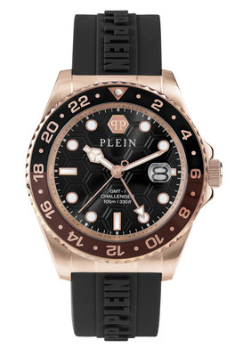 Philipp Plein – GMT-I CHALLENGER hodinky, Černá, Růžové zlato barva