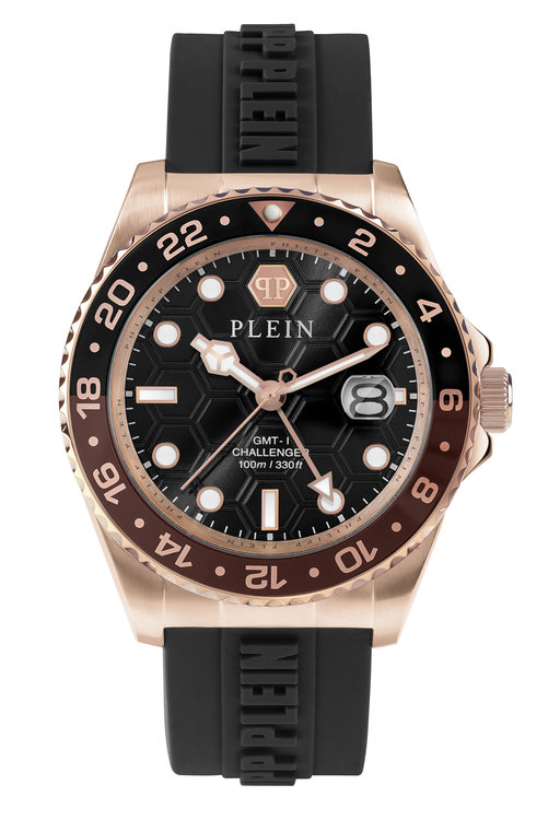 Philipp Plein – GMT-I CHALLENGER hodinky, Černá, Růžové zlato barva