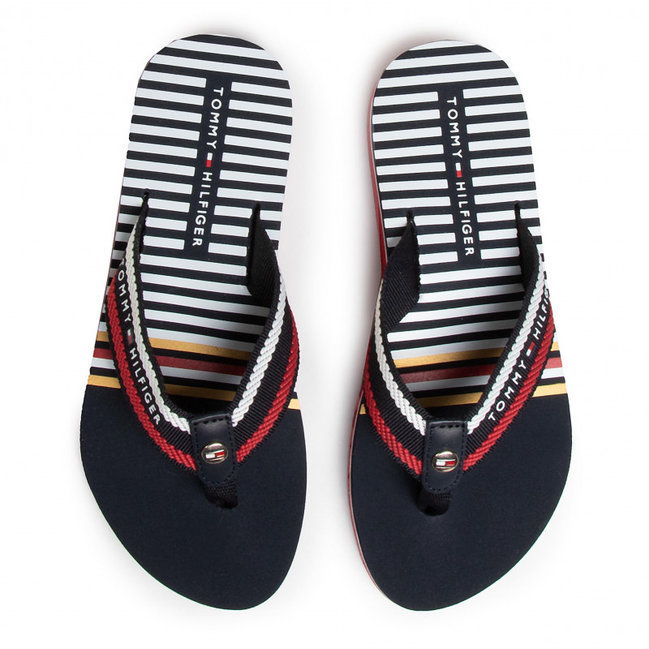 Stripy žabky Bílá, Červená, Modrá barva Ženy