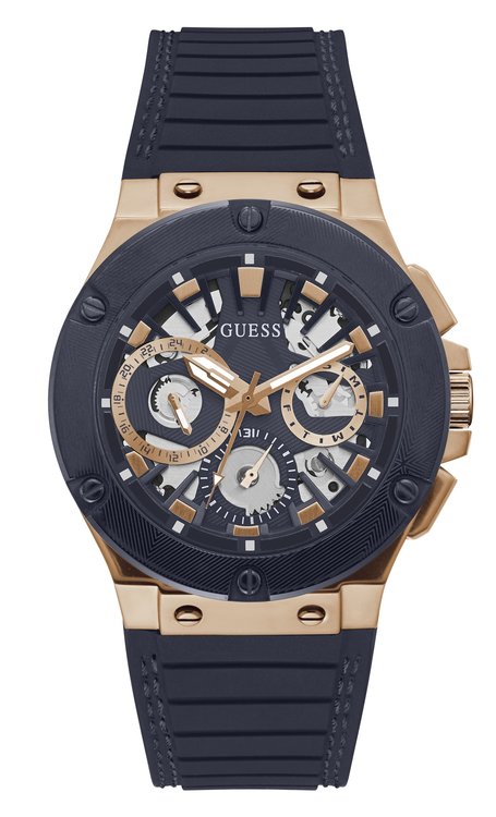 Guess – Hodinky Circuit, Navy, Růžové zlato barva