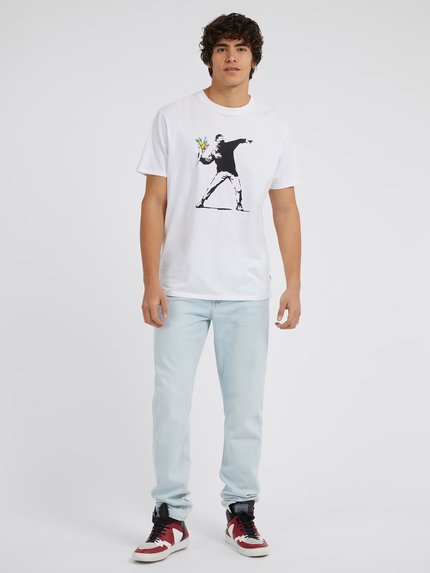 Módní Flower Stencil triko, Bílá barva, 2023