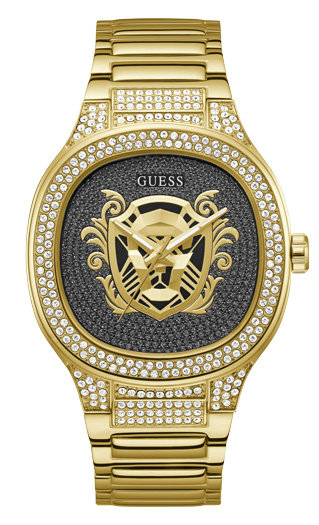 GUESS – Kingdom hodinky, Černá, Zlatá barva