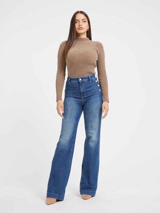 Módní Rita svetr, Hnědá barva, 2023