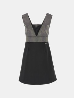 Rhinestones Farah šaty Černá barva Ženy