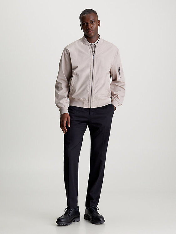 Luxusní Cotton Nylon bomber, Béžová, Hnědá barva, S, M, L, XL