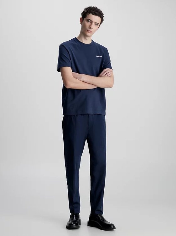 Luxusní MICRO LOGO INTERLOCK triko s/s, Modrá barva, S, L, XL, XXL